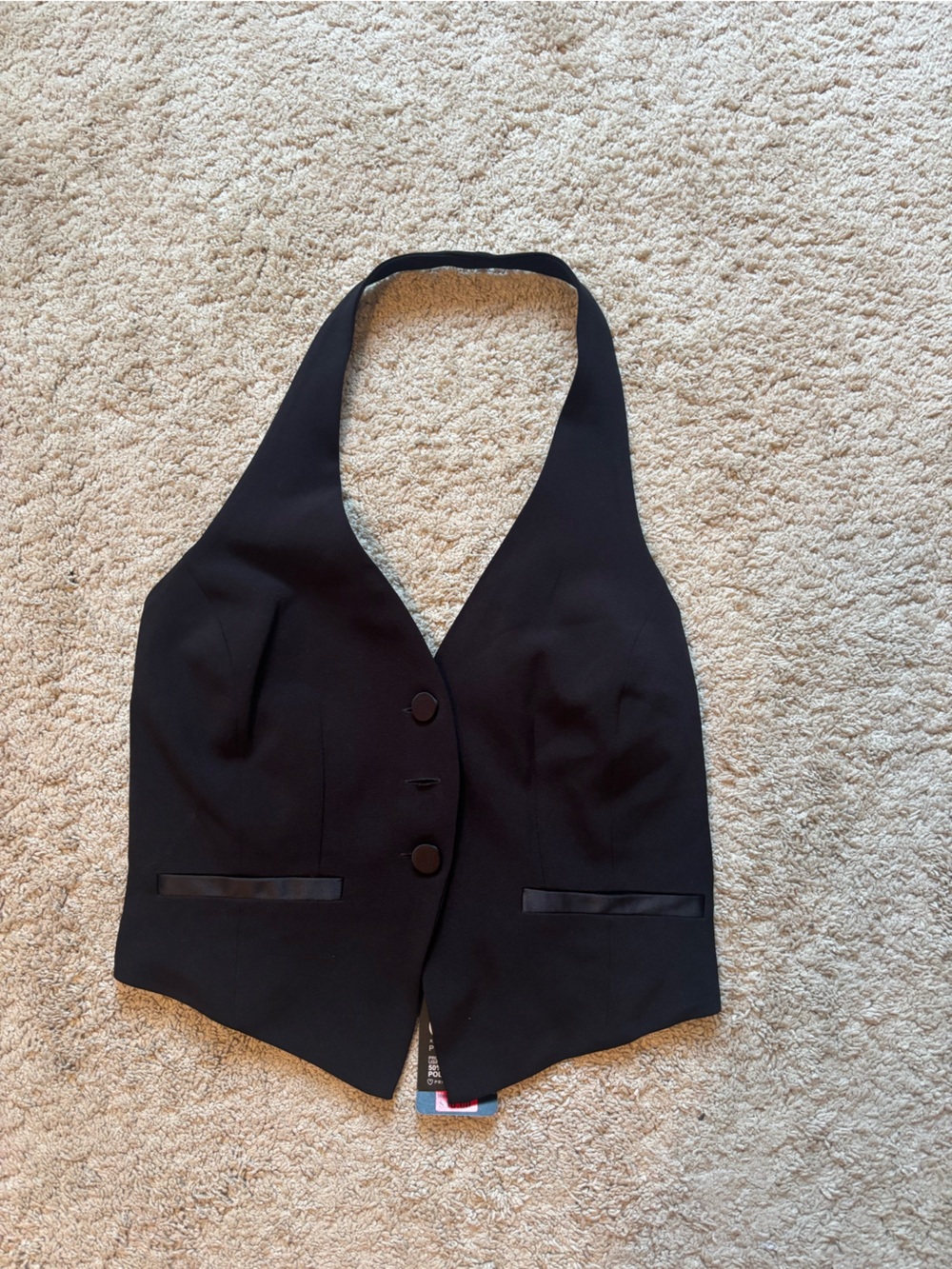 Primark Black Tailored Waistcoat with Satin Accents